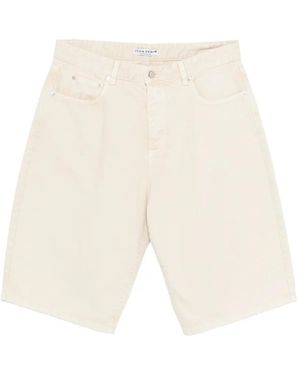 ICON DENIM Logo-Patch Denim Shorts - White