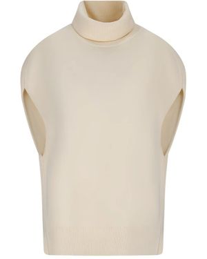 TOTEME Double-knit roll-neck cape - Blanco