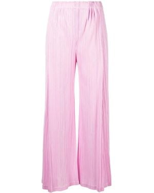 Pleats Please Issey Miyake September Plissé-Effect Cropped Trousers - Pink