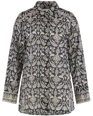 Veronica Beard Lloyd Button Shirt - Grey