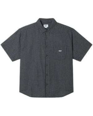 Obey Bigwig Frank Gingham Short-Sleeve Shirt - Grey