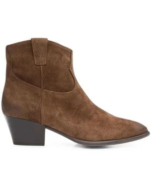 Ash Fame Suede Ankle Boots - Brown