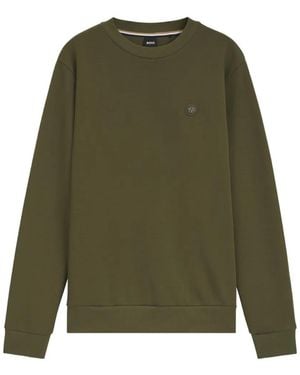 BOSS Sweat En Coton Mélangé Avec Monogramme Double B - Green