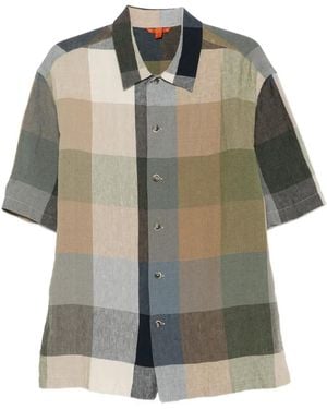 Barena Galia Check-Pattern Short-Sleeve Shirt - Natural