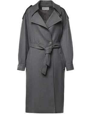 Frankie Shop Belted Double-Breasted Coat - Grey