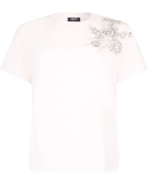 Liu Jo T-Shirt With Jewel Embroidery - White