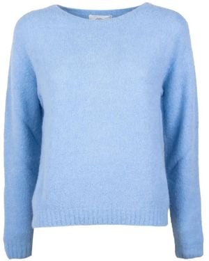 Cinque Maglione Spazzolato Con Bordo A Coste - Blu