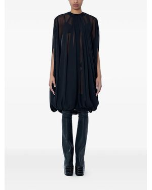 Rick Owens Temple Luxor Sheer Draped Cape - Blue
