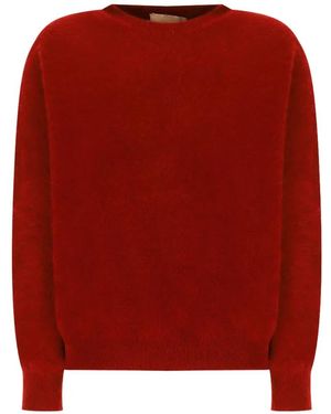 Vanisé Brushed Crew-Neck Sweater - Red