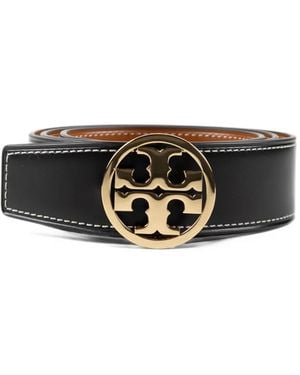 Tory Burch Miller Reversible Leather Belt - Black