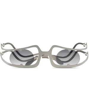 Henrik Vibskov Robyn Geometric-Frame Sunglasses - White