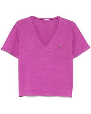 Patrizia Pepe Camiseta con cuello en V - Rosa