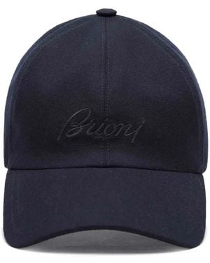 Brioni Logo-Embroidered Cap Hat - Blue
