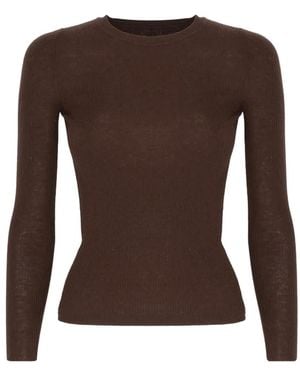 Raquel Diniz Iva Ribbed-Knit T-Shirt - Brown