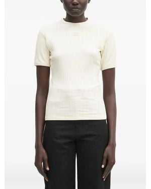 Wales Bonner Ribbed Logo-Patch Top - White