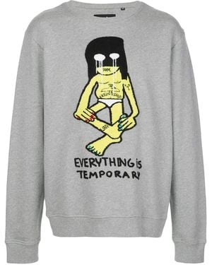 Haculla Temporary Embroidered Sweatshirt - Gray