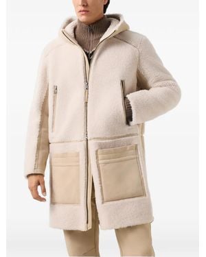 Bogner Soan Kapuzenmantel Aus Shearling - Natur