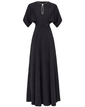 Nissa Crystal Details Maxi Dress - Blue