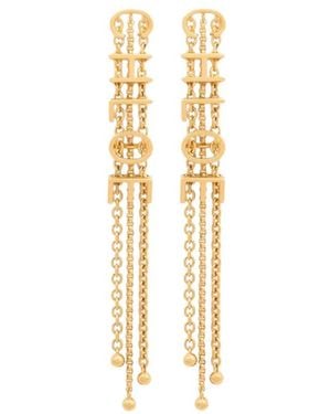 Chloé Pendientes De Cadena Con Letras Del Logo - Metálico