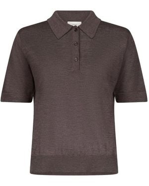 Loulou de Saison Migo Button Ribbed Polo Shirt - Gray