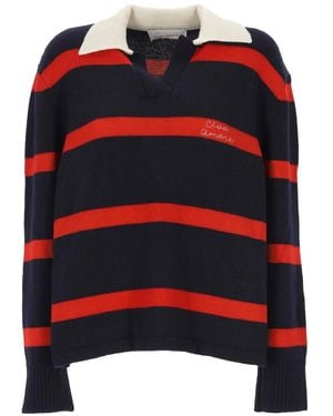 Giada Benincasa Maglione A Righe Con Colletto Stile Polo - Nero