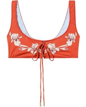 La DoubleJ Bikinioberteil Mit Blumen-Print - Rot
