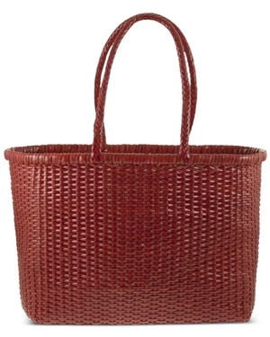 Dragon Diffusion Weave Woven-Design Shoulder Bag - Red