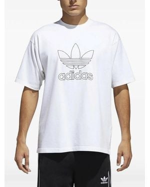 adidas Logo-Detail T-Shirt - White