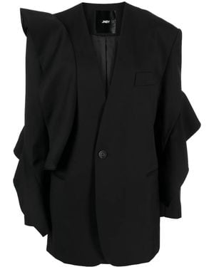 JNBY Ruffle-Trim Collarless Blazer - Black