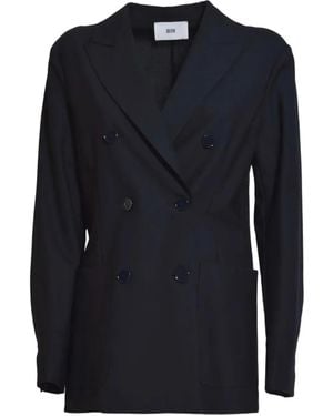 SOLOTRE Double-Breasted Blazer - Blue