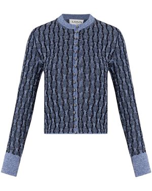 Lanvin Cárdigan De Punto Metalizado - Azul