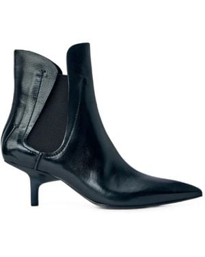 CAPASA MILANO Dorothy Pointed-Toe Elasticated-Panel Ankle Boots - Blue