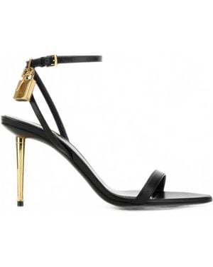 Tom Ford Sandals H-Heel Pointy Leather - Black