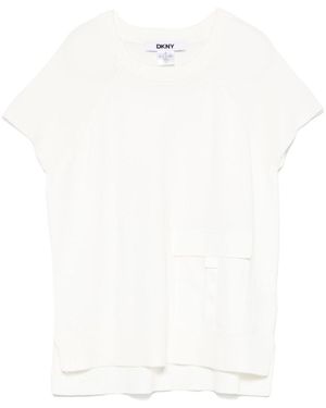 DKNY Ribbed-Knit T-Shirt - White