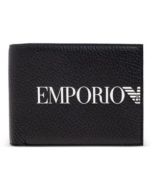 Emporio Armani Logo Leather Wallet - Black