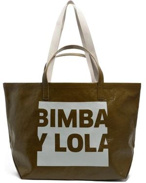 Bimba Y Lola Large Logo-Plaque Tote Bag - Green