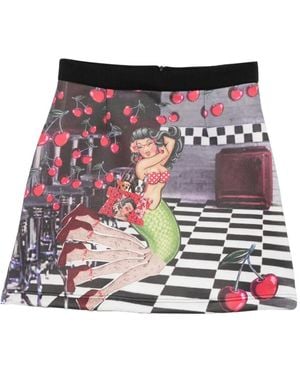 The Artistylist Mermaid-Print Mini Skirt - Red