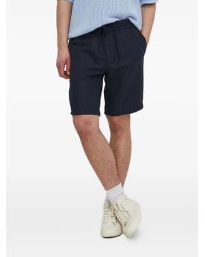 Samsøe & Samsøe Elastic-Waist Chino Shorts - Blue