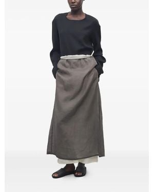 The Row Zaira Front-Slit Maxi Skirt - Gray