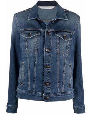 Palm Angels Logo-Print Denim Jacket - Blue