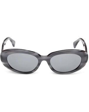 Max Mara Eyewear Lunettes De Soleil À Monture Ovale - White