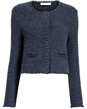 Proenza Schouler Scallop-Hem Cropped Jacket - Blue