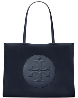 Tory Burch Medium Ella Logo-embossed Tote Bag - Blue