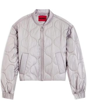 HUGO Water-Repellent Jacket With Onion Quilting - Grey
