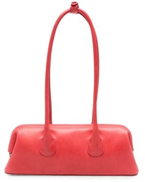 OSOI Mini Boat Leather Tote Bag - Red