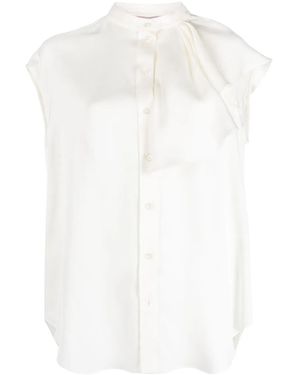 McQueen Sleeveless Ruffled Blouse - White