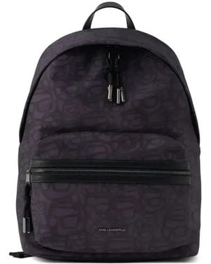 KARL LAGERFELD Zaino Con Motivo All-Over - Blu