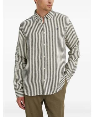 Les Deux Striped-Pattern Shirt - Gray