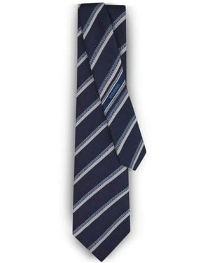Ferragamo Regimental-Jacquard Silk Tie - Blue