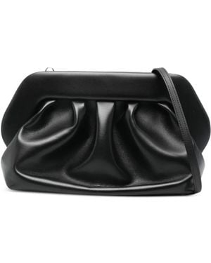 THEMOIRÈ Ruched Shoulder Clutch Bag - Black